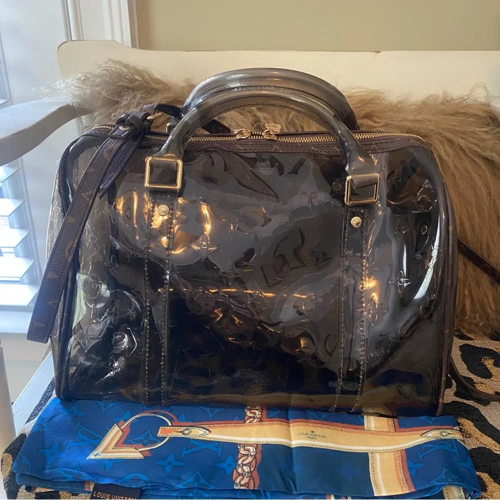 Brown clear satchel bag with Twilly - Picture 11 of 15